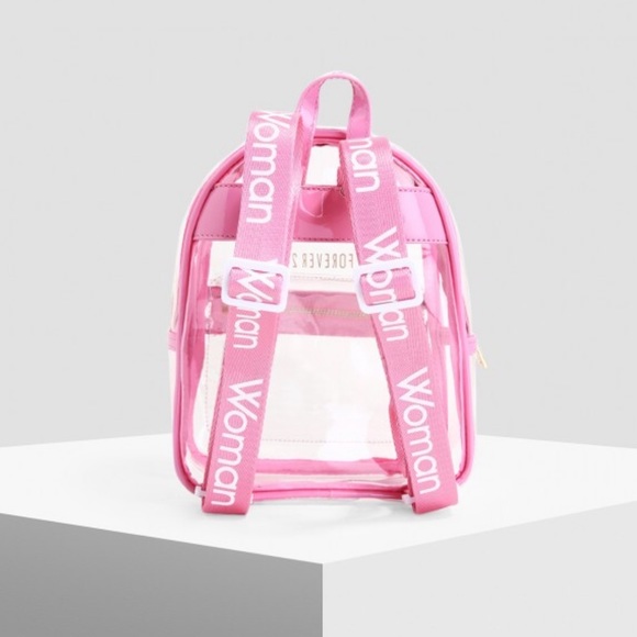 SOLD‼️Forever 21 Clear & Pink Mini Backpack - Picture 3 of 4